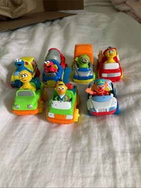 Set of 7 Tyco Sesame Street Character Push Cars
